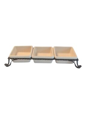 Southern Living At Home Galveston Serving Stand W 3 Stoneware Square Bowls 41158